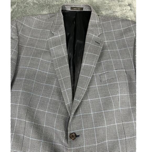 Lauren Ralph Lauren Blazer 52R Gray Windowpane Plaid Silk Wool Sport Coat Jacket - Picture 9 of 13